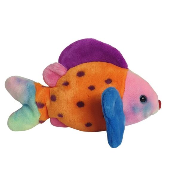 VTG Ty Beanie Buddies Fish LIPS 13" LG Plush 1999 Multicolor Collection Sea - Picture 2 of 10